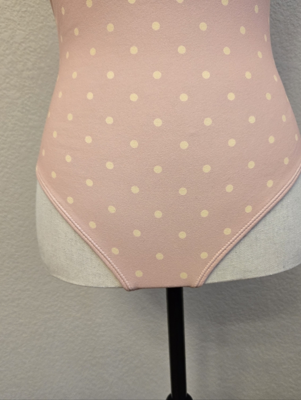 Intimately Free People Women's Body Suit Sz S Pink With Polka Dots Snap Crouch - Picture 4 of 11
